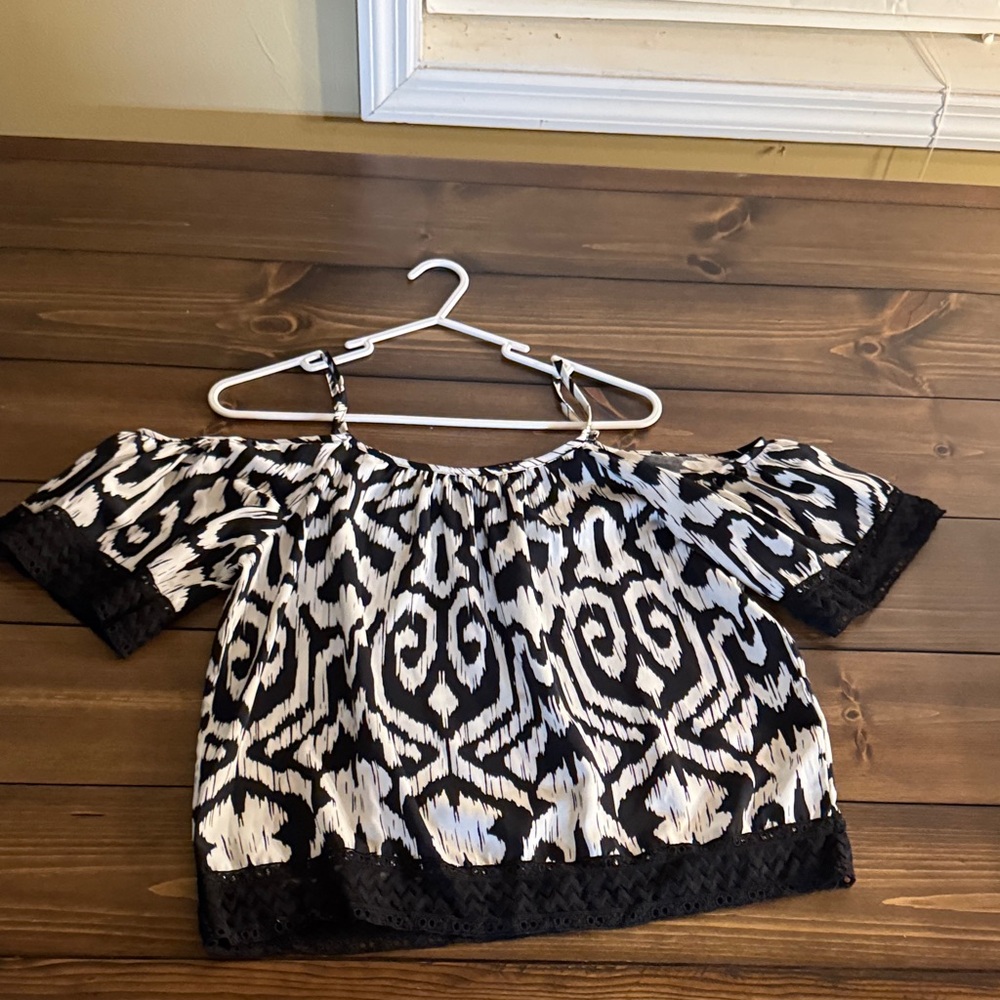 The Impeccable Pig Black and White Patterned Blouse